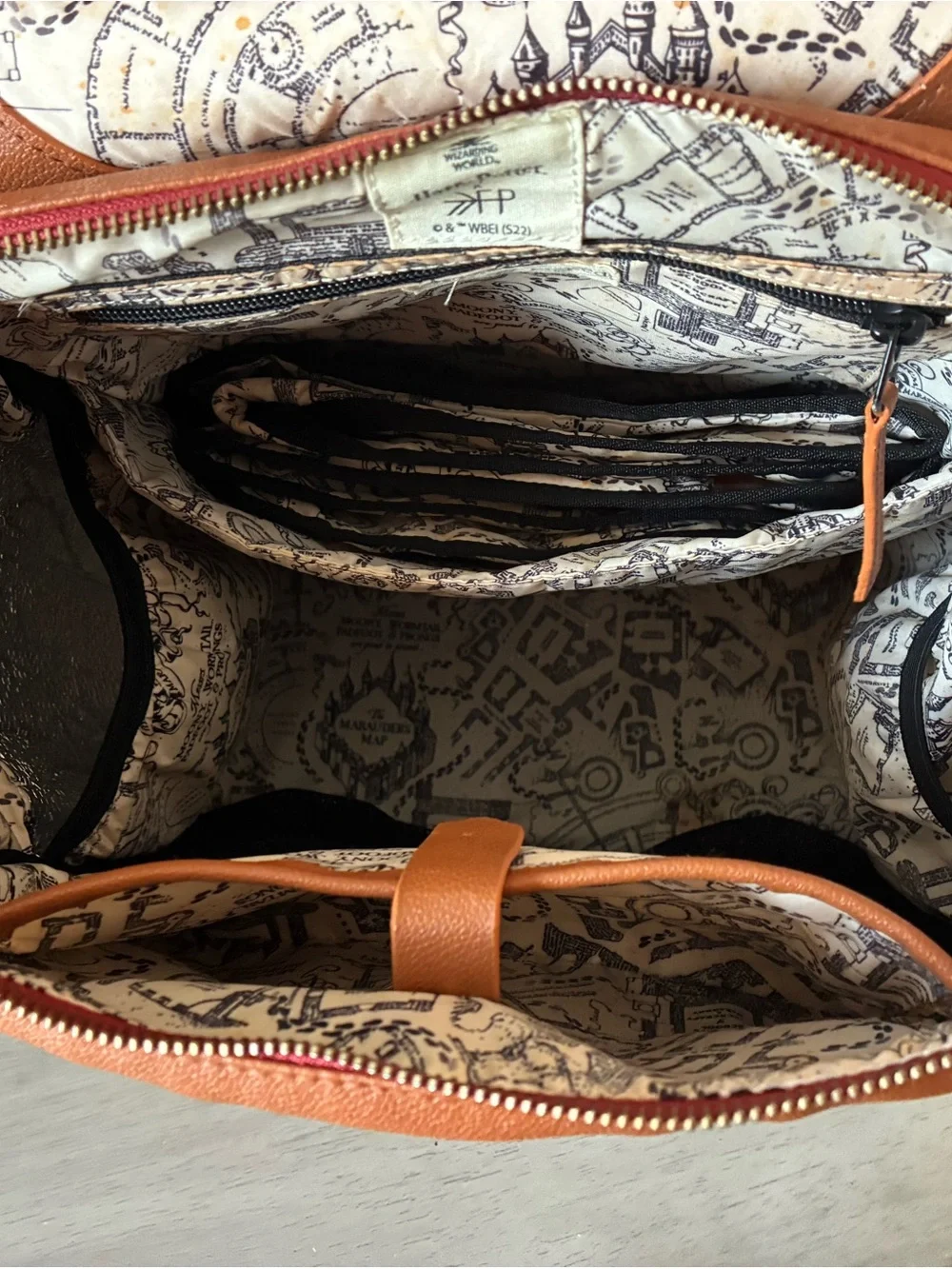 Freshly Picked Tan Leather-Effect Diaper Backpack with Matching Pouch